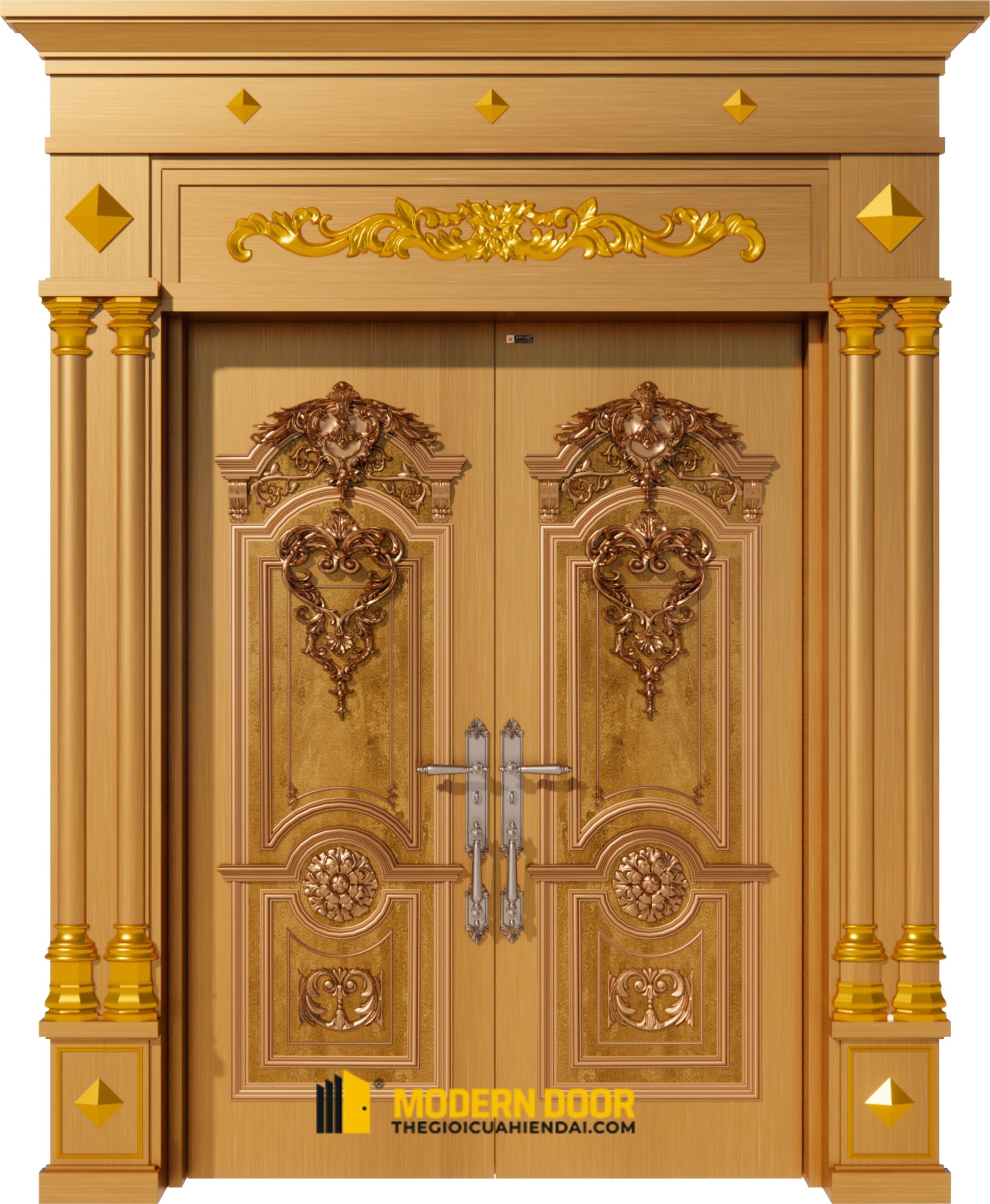 Cửa thép vân gỗ biệt thự MD - 02