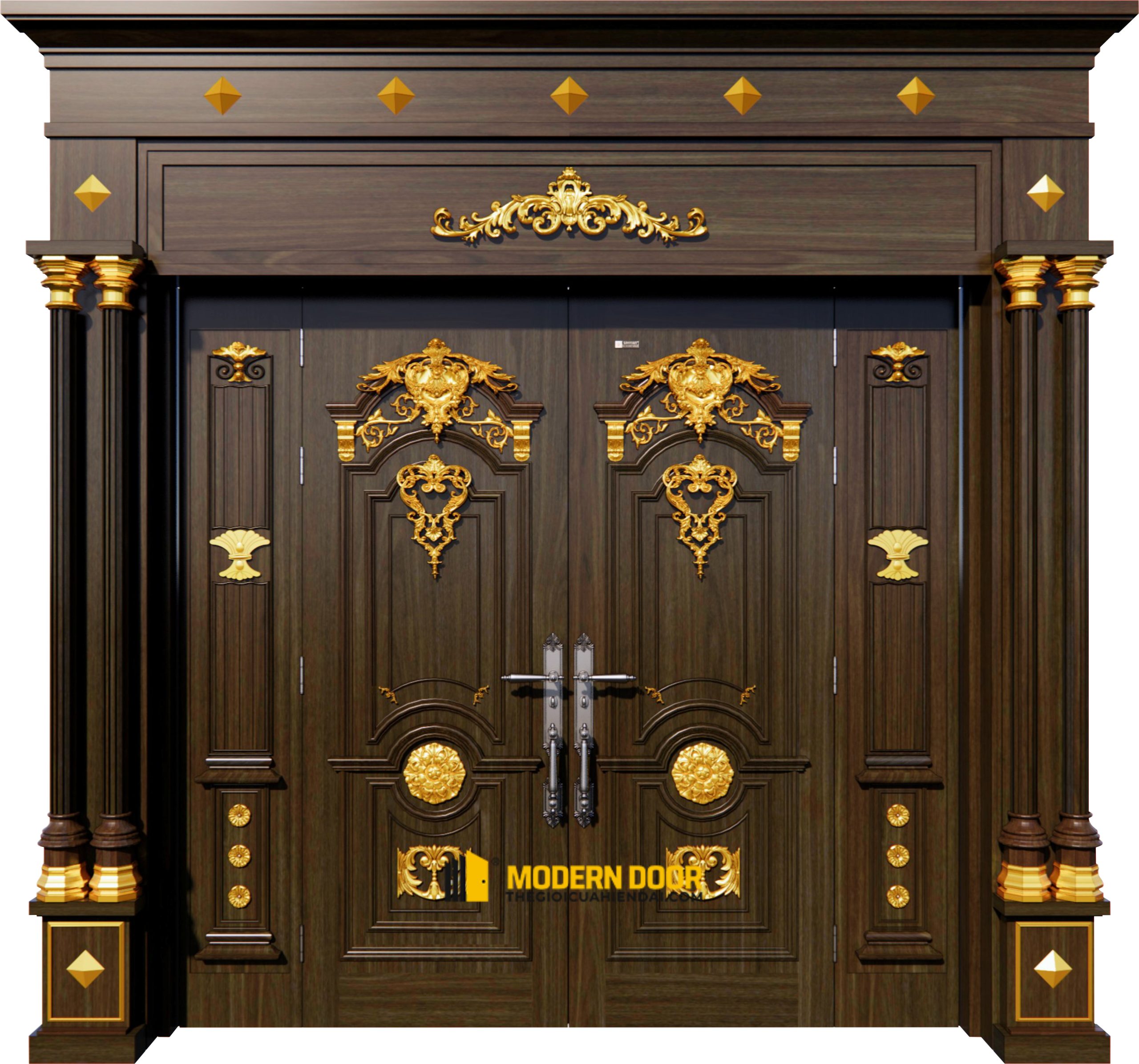 Cửa thép vân gỗ biệt thự MD - Dominate 03