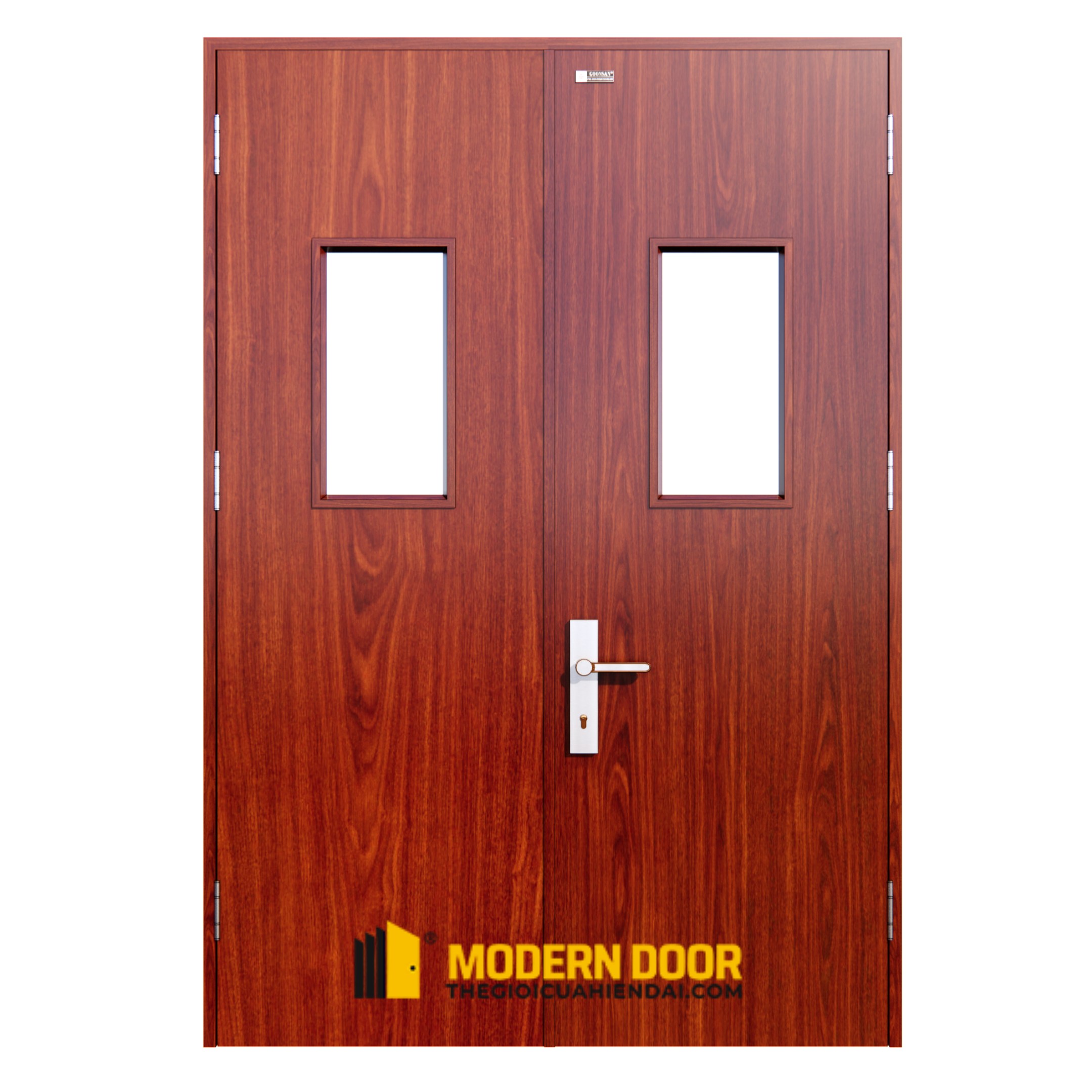 Cửa thép vân gỗ MD - 2 cánh 02