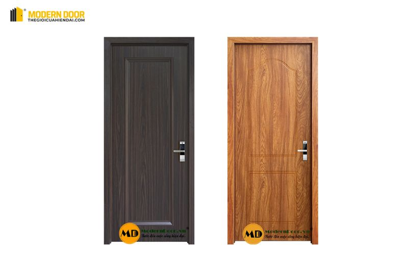 Cửa màu vân gỗ ấm áp, sang trọng