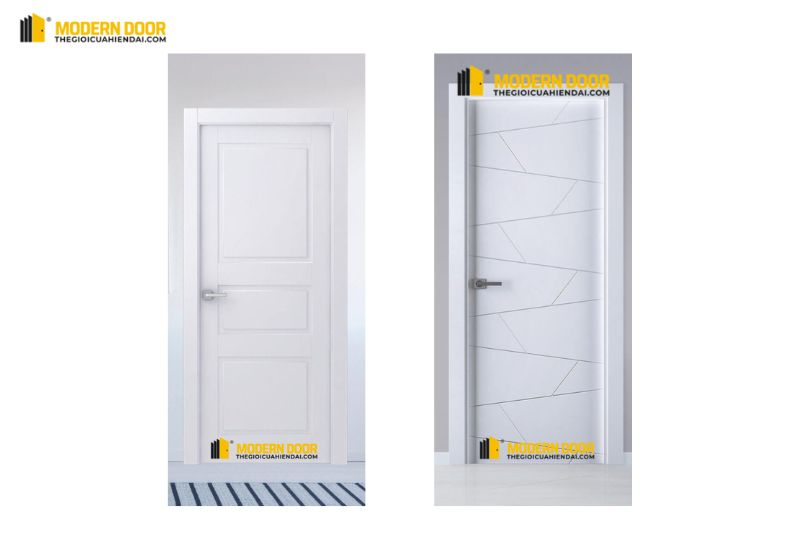 Cửa thiết kế màu trắng bắt mắt, để ngôi nhà bắt sáng dễ dàng hơn