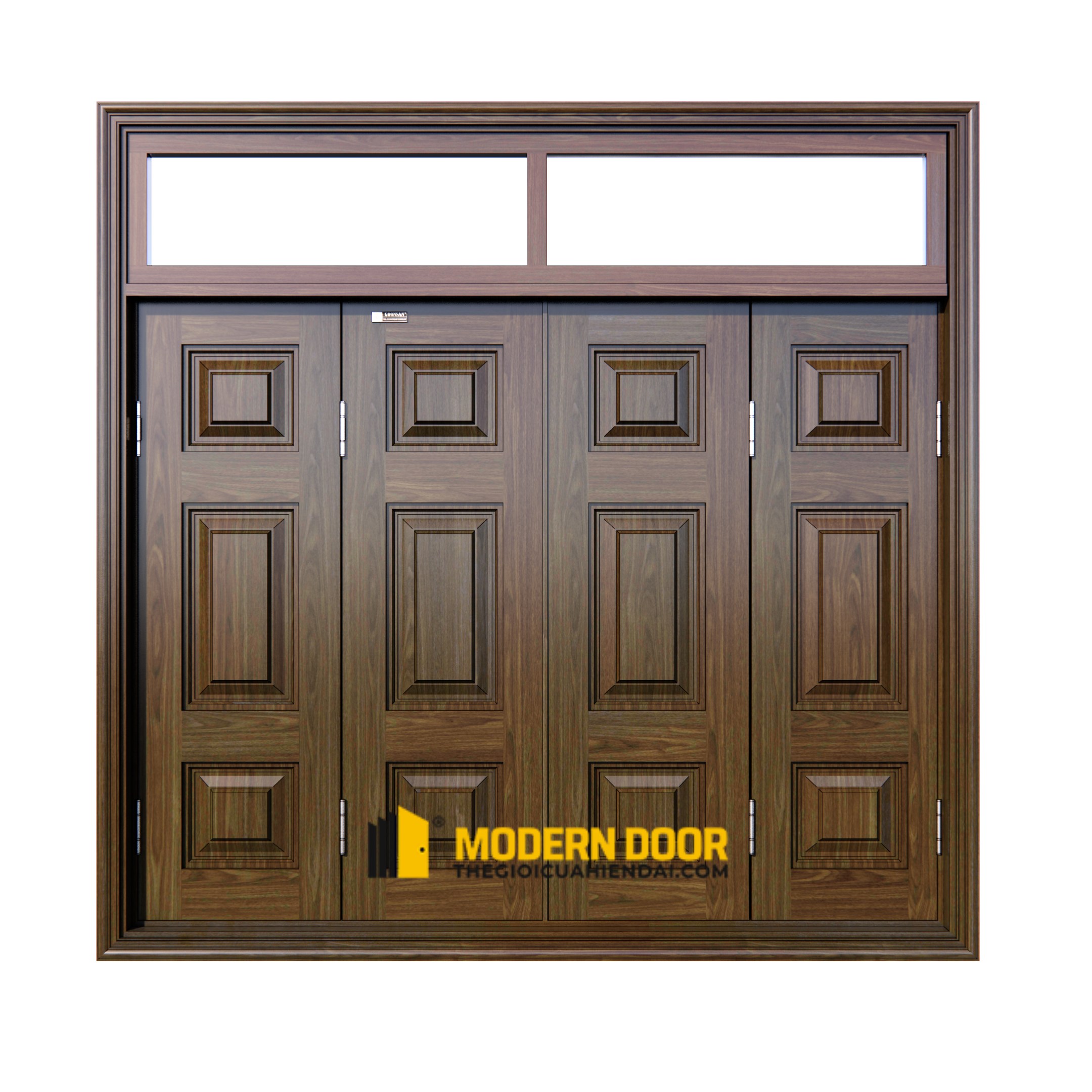 Cửa sổ thép vân gỗ MD - 4 cánh 01