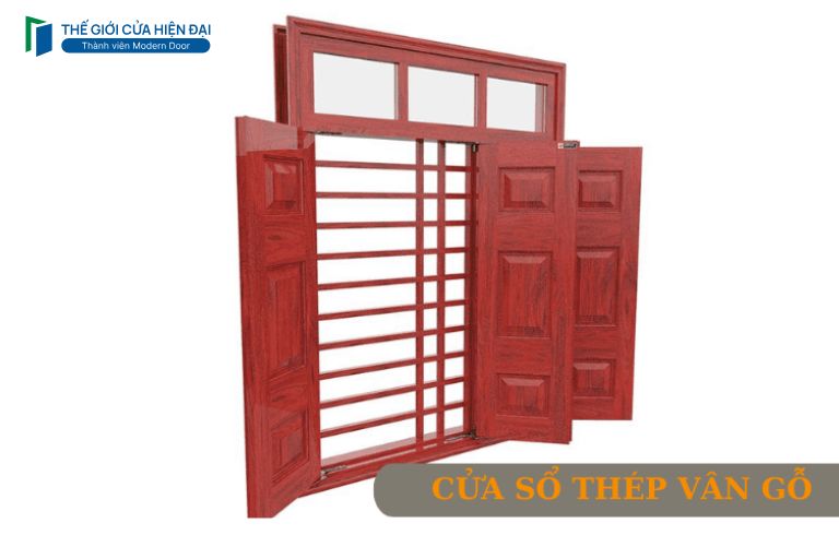 cửa sổ thép vân gỗ