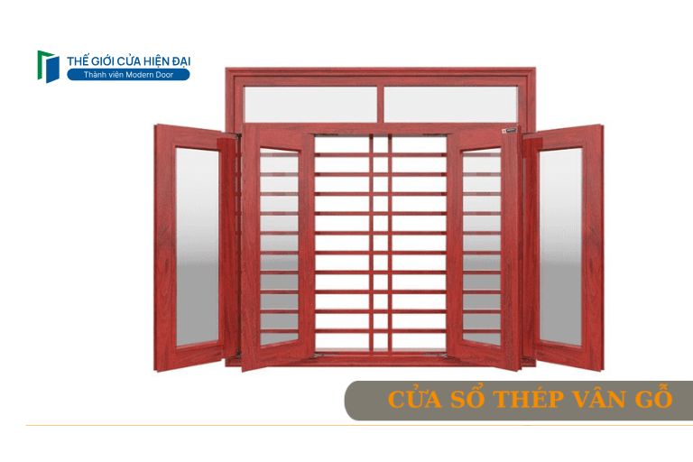 cửa sổ thép vân gỗ