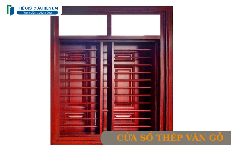 cửa sổ thép vân gỗ