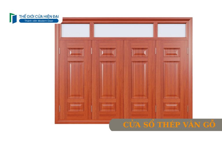 cửa sổ thép vân gỗ