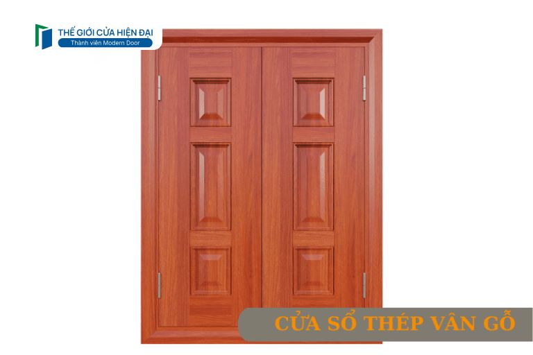 cửa sổ thép vân gỗ