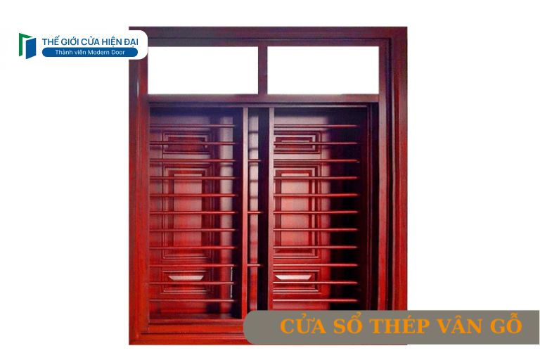 cửa sổ thép vân gỗ