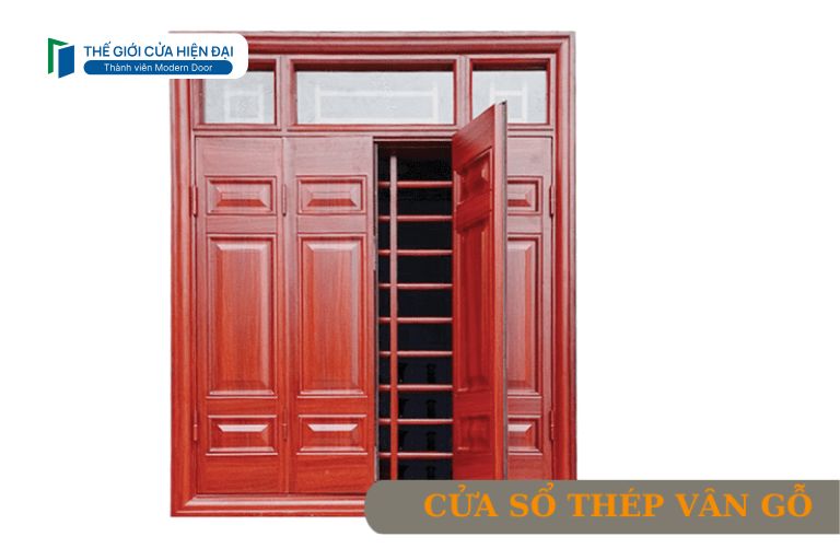 cửa sổ thép vân gỗ