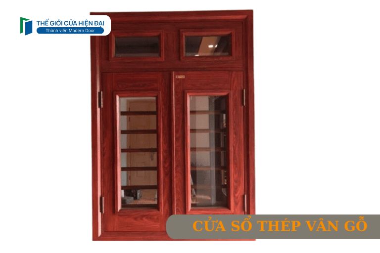 cửa sổ thép vân gỗ