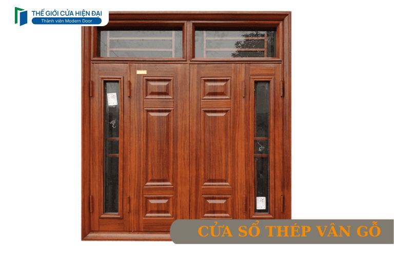 cửa sổ thép vân gỗ