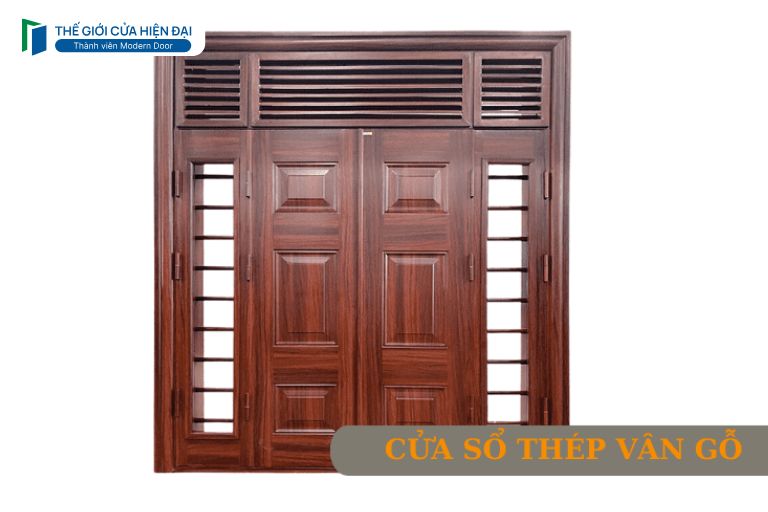 cửa sổ thép vân gỗ
