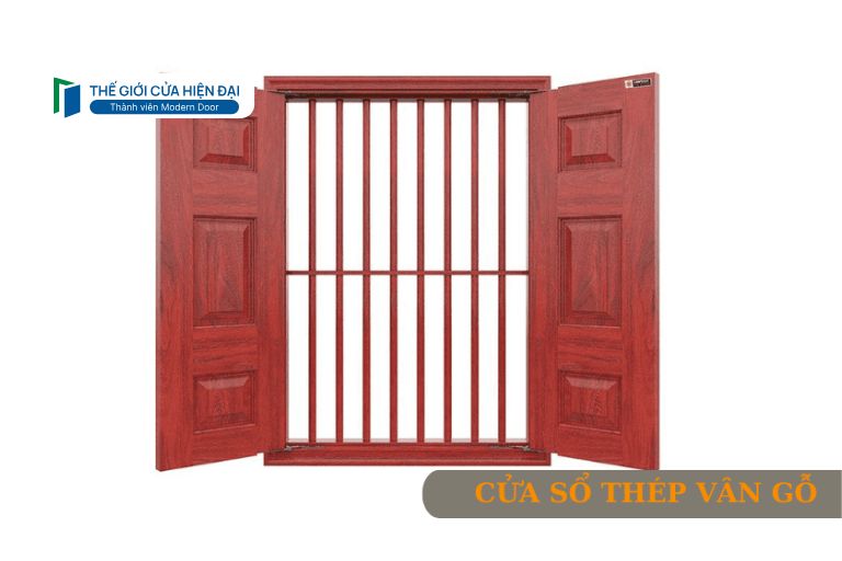 cửa sổ thép vân gỗ