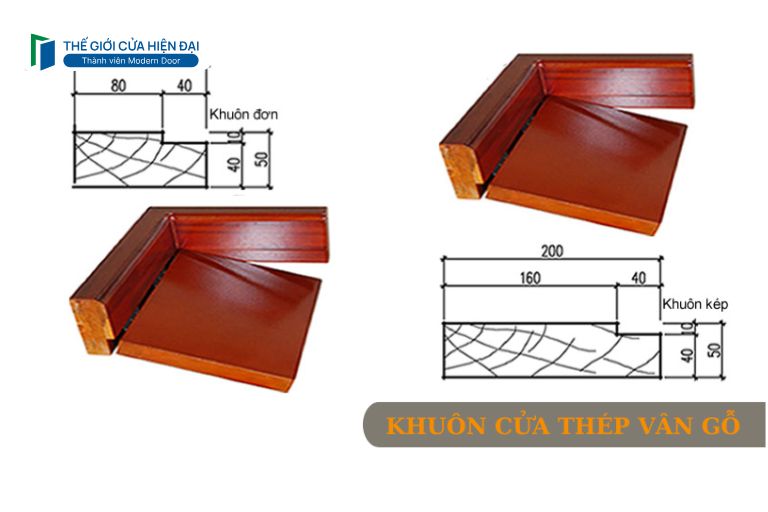 khuôn cửa thép vân gỗ