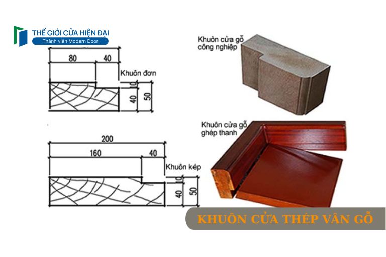 khuôn cửa thép vân gỗ
