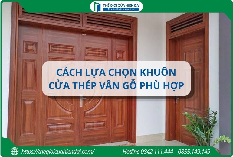 khuôn cửa thép vân gỗ