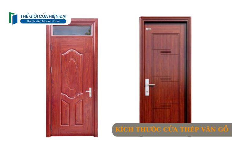 kích thước cửa thép vân gỗ
