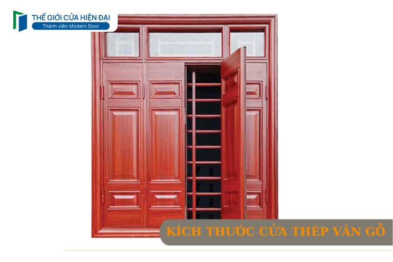 kích thước cửa thép vân gỗ