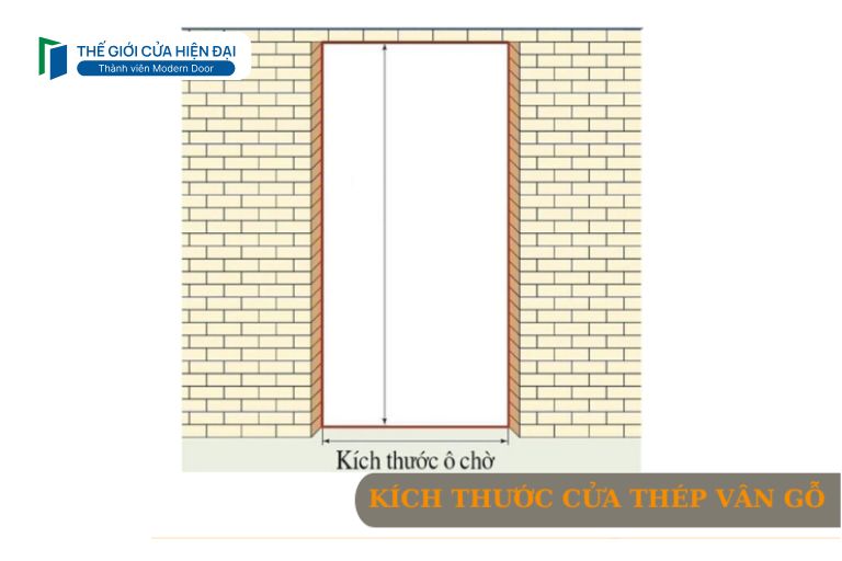 kích thước cửa thép vân gỗ