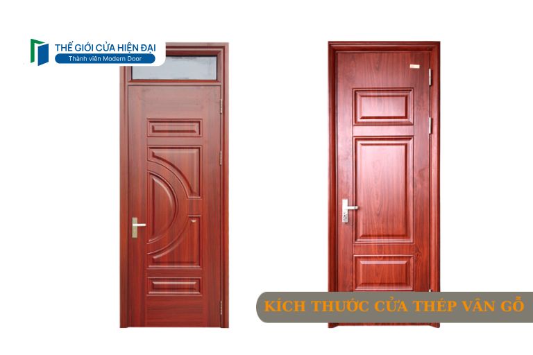 kích thước cửa thép vân gỗ