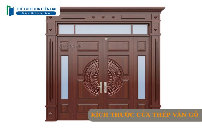 kích thước cửa thép vân gỗ