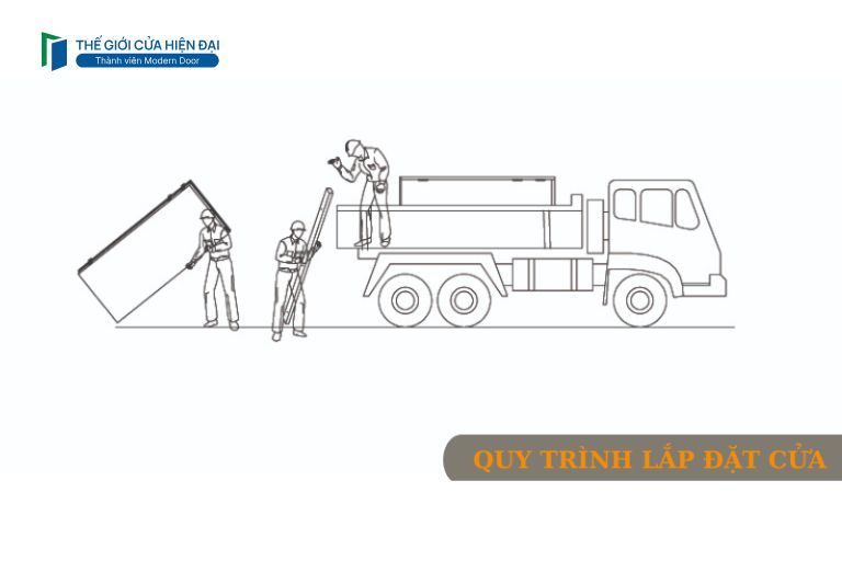 quy trình lắp đặt cửa thép vân gỗ