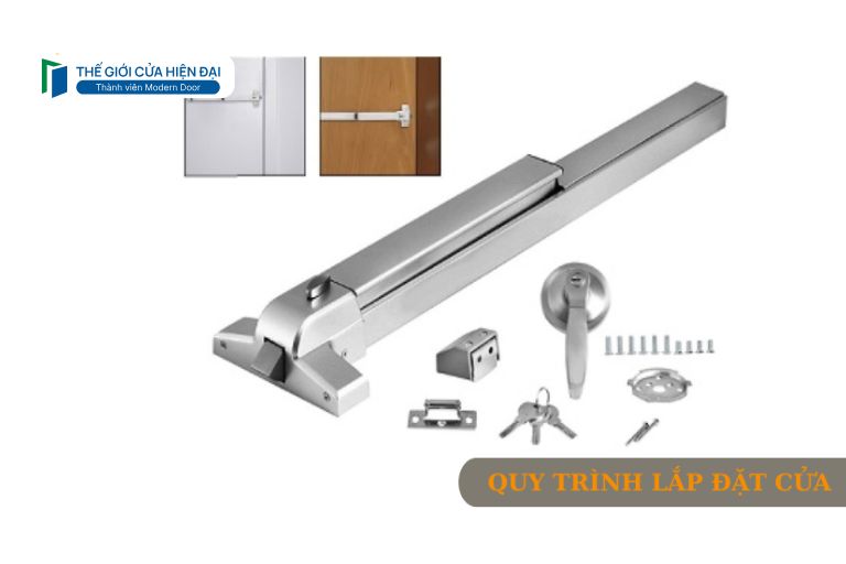 quy trình lắp đặt cửa thép vân gỗ