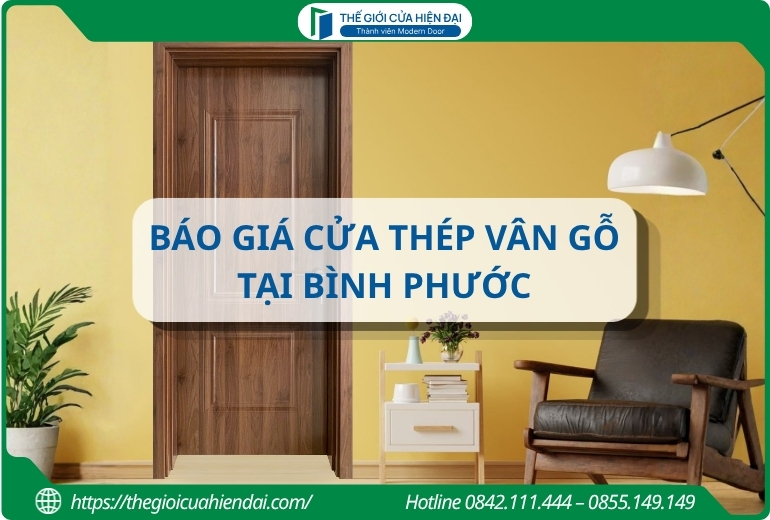 cửa thép vân gỗ tại bình phước