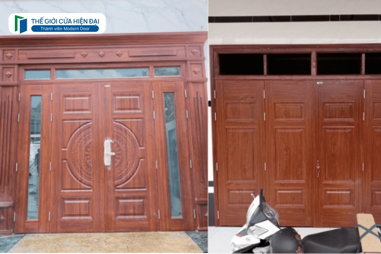 cửa thép vân gỗ tại đồng nai