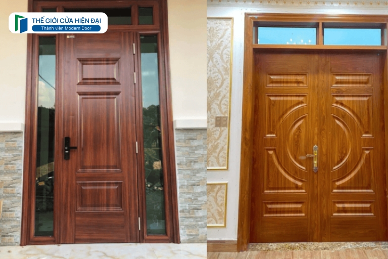 cửa thép vân gỗ tại lâm đồng