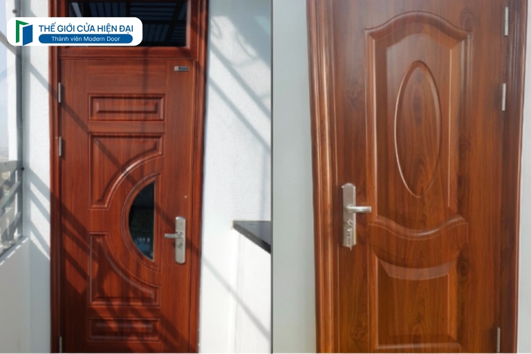 cửa thép vân gỗ tại long an