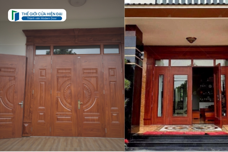 cửa thép vân gỗ tại long an